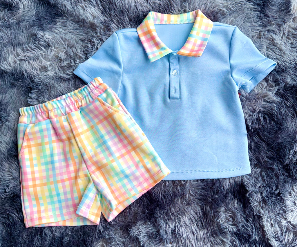 Sky Blue yellow or orange rainbow set
