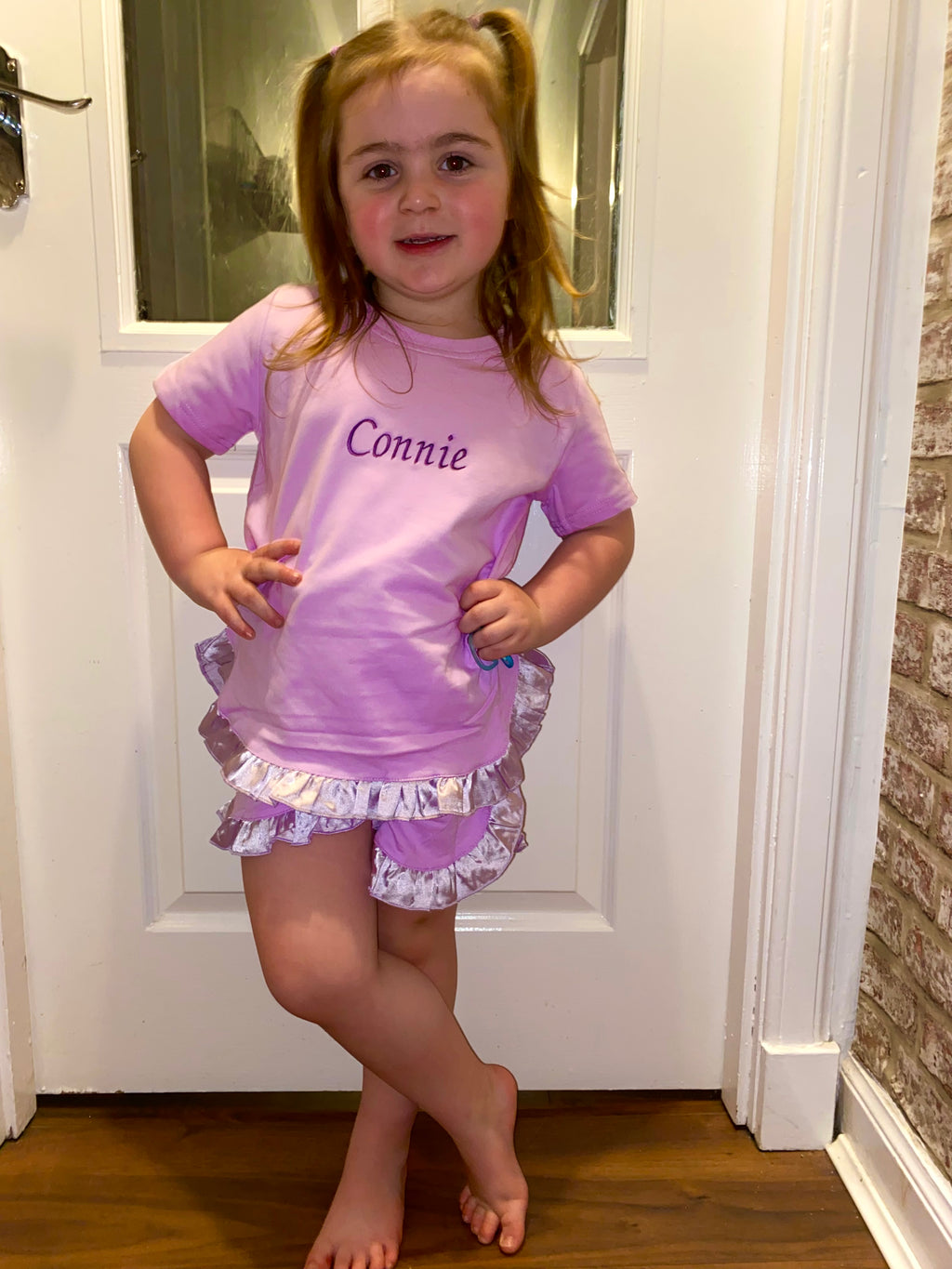 T shirt and ruffle shorts