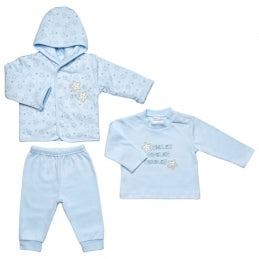3 piece baby blue cotton set