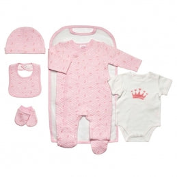 Baby pink crown and star 5 piece set