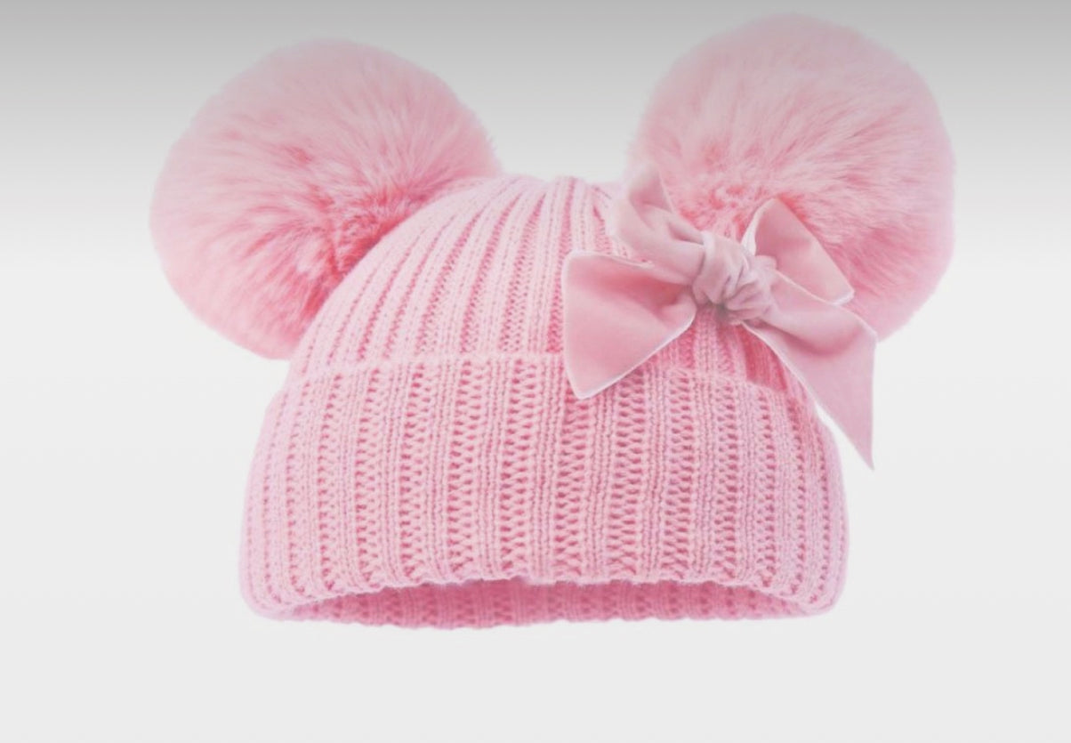 Bow double Pom hat