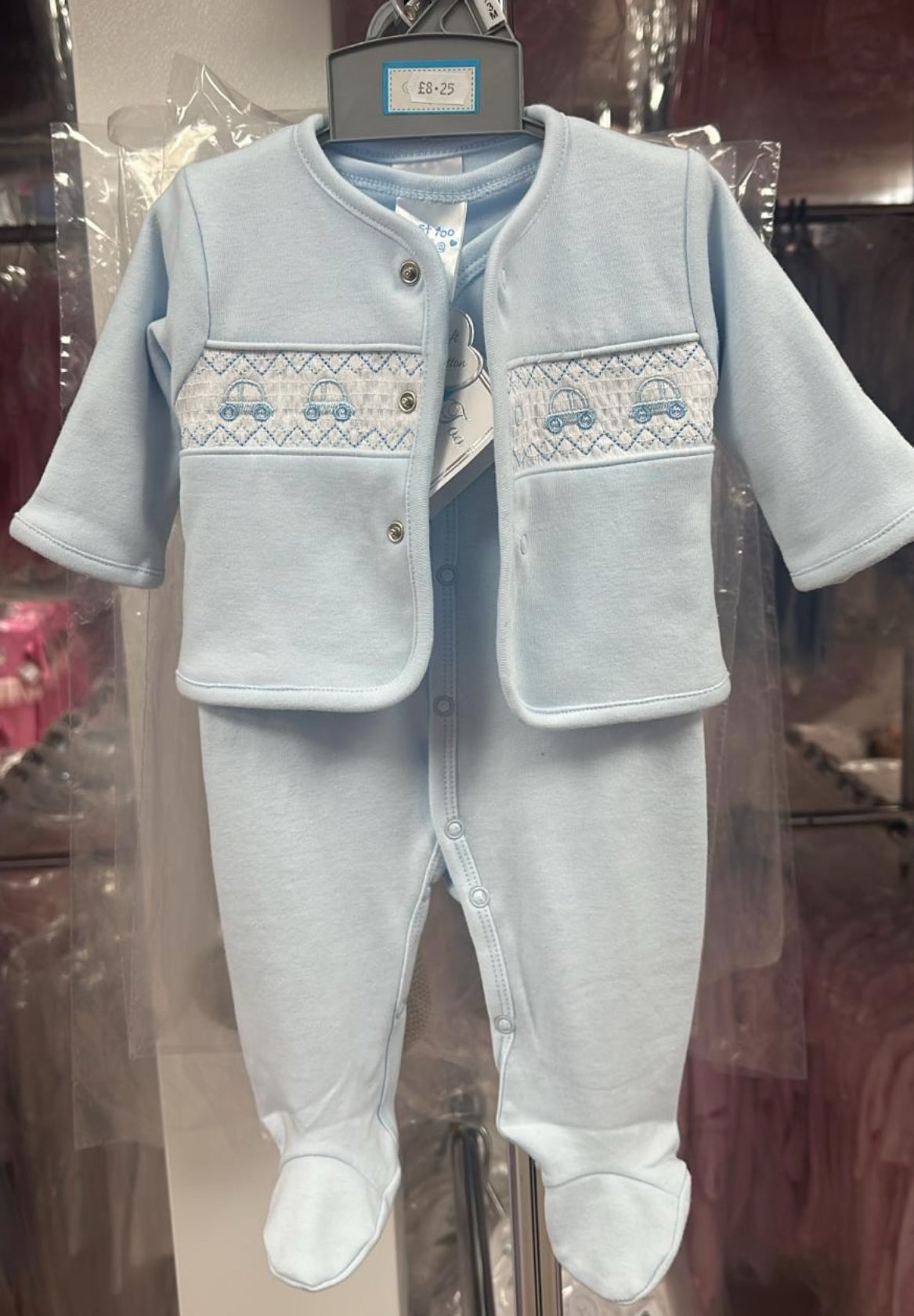 2 piece boys baby blue set