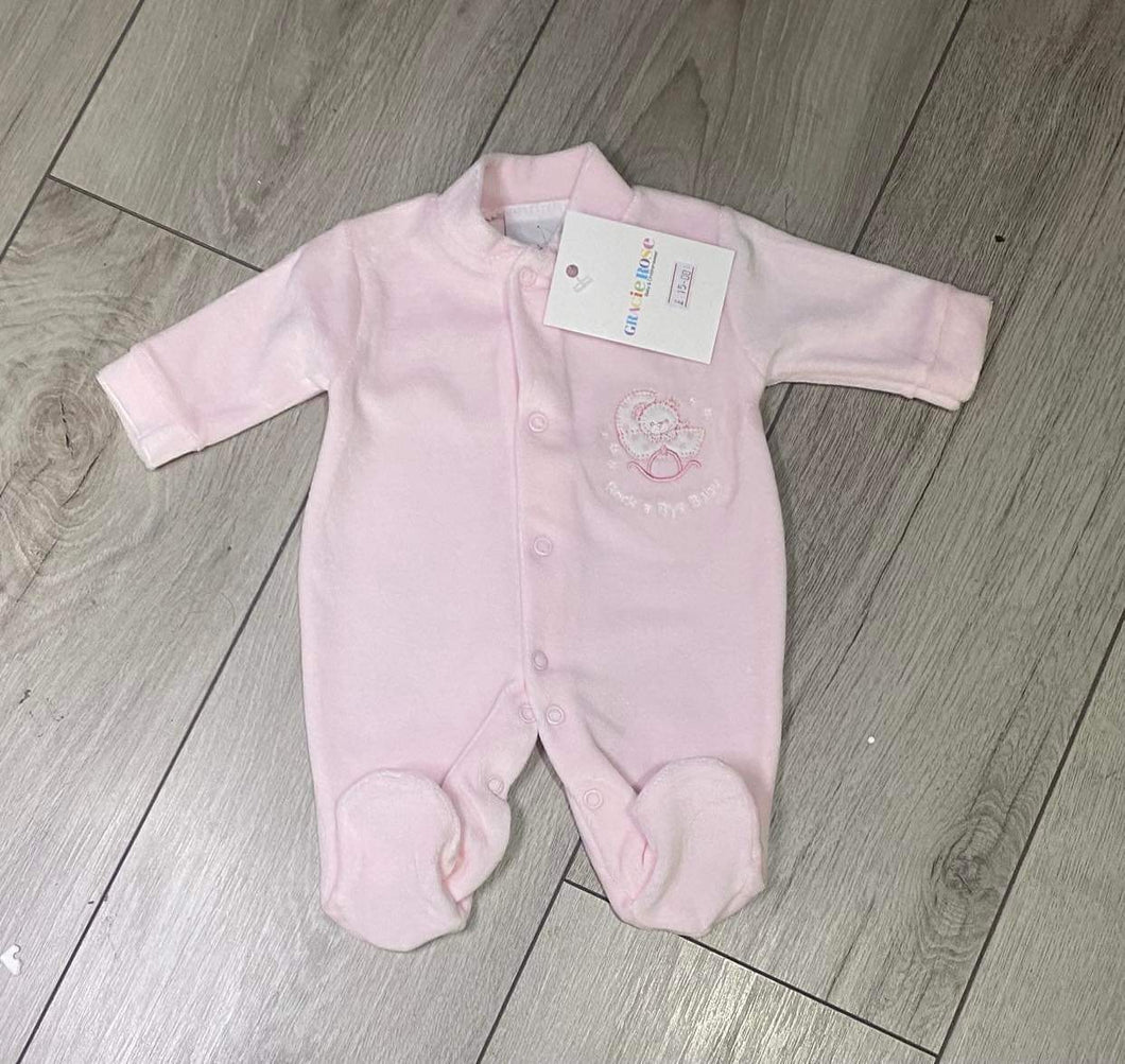 Premature pink baby sleepsuit