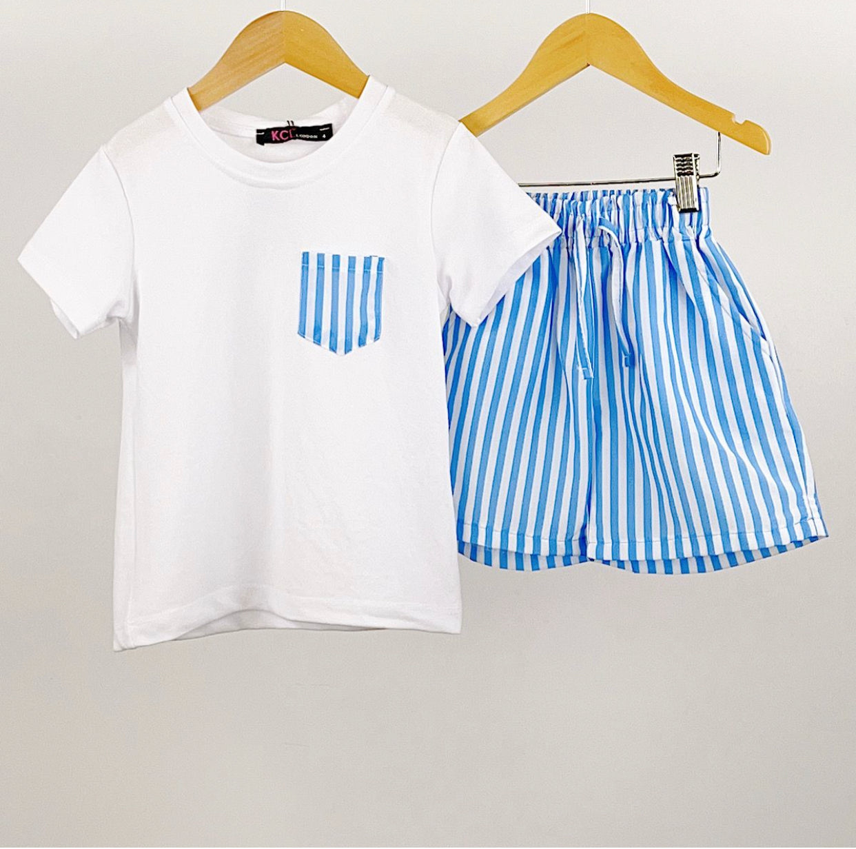 Candy stripe short set