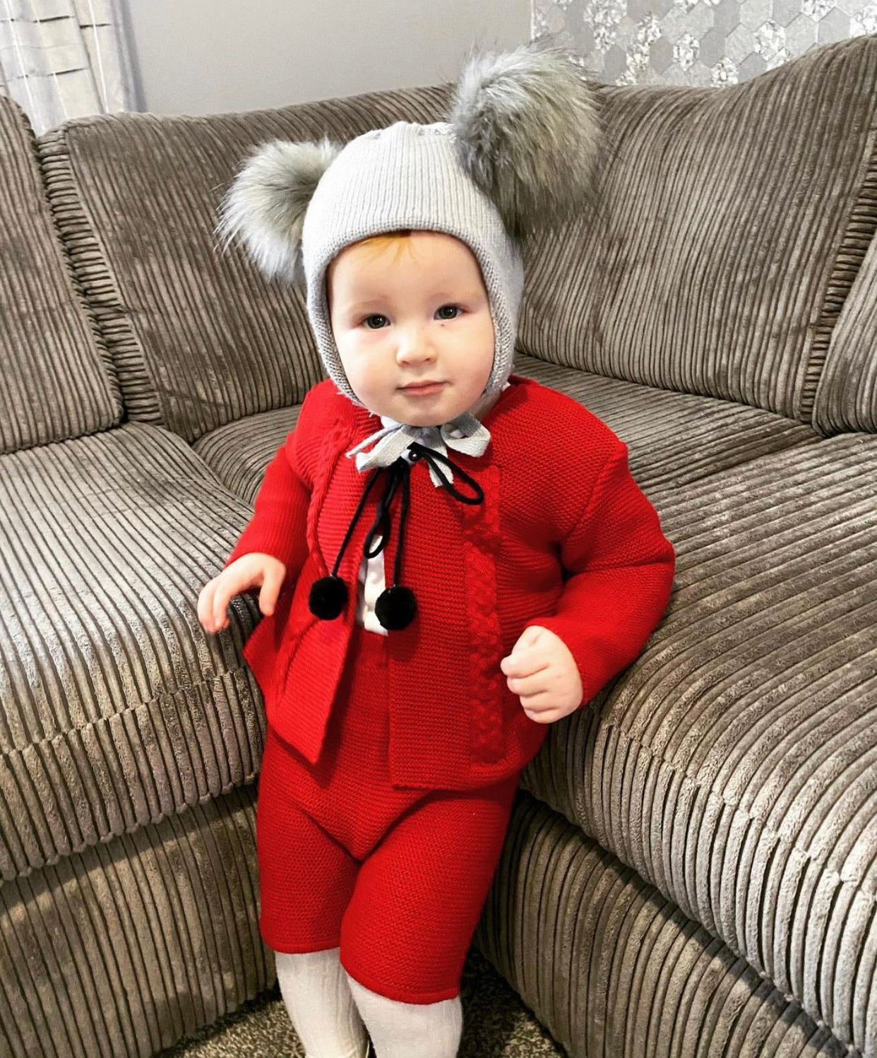 Red & Navy short knitted sets