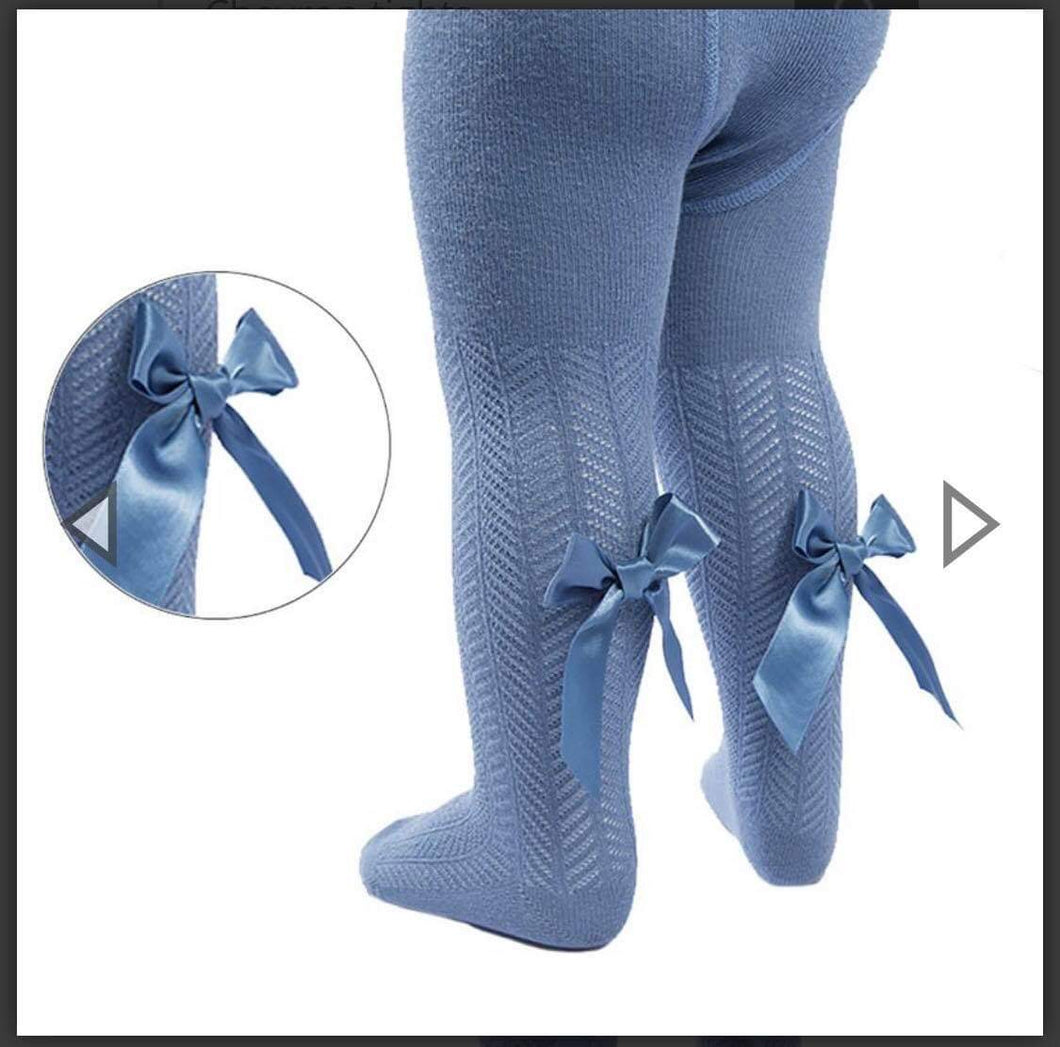 Blue bow tights