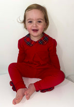 Load image into Gallery viewer, Red tartan leggings set
