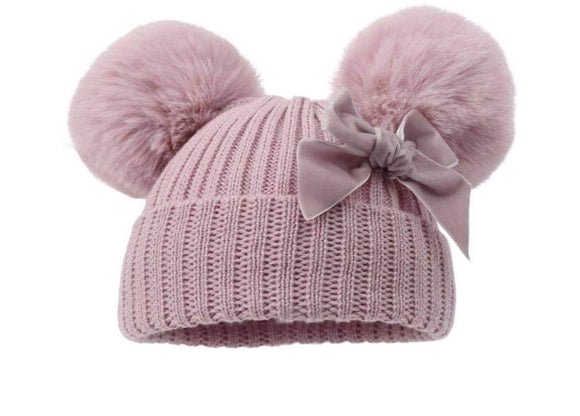 Bow double Pom hat