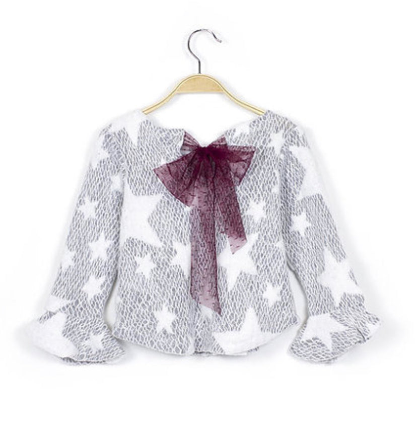 Girls star bow jumper