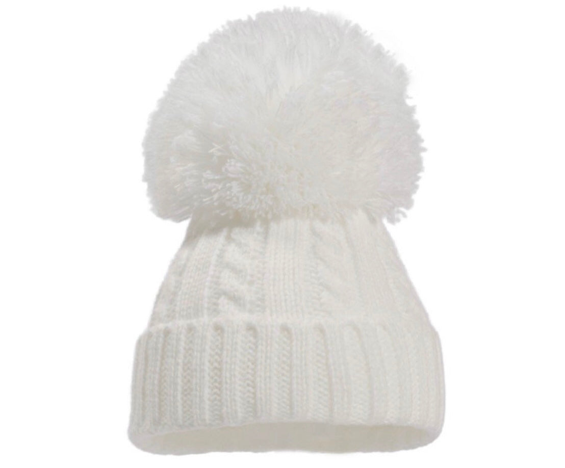 Large single Pom Pom hat