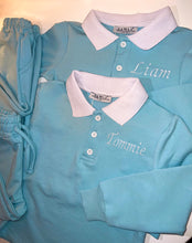 Load image into Gallery viewer, Baby blue with white collar Ayden set
