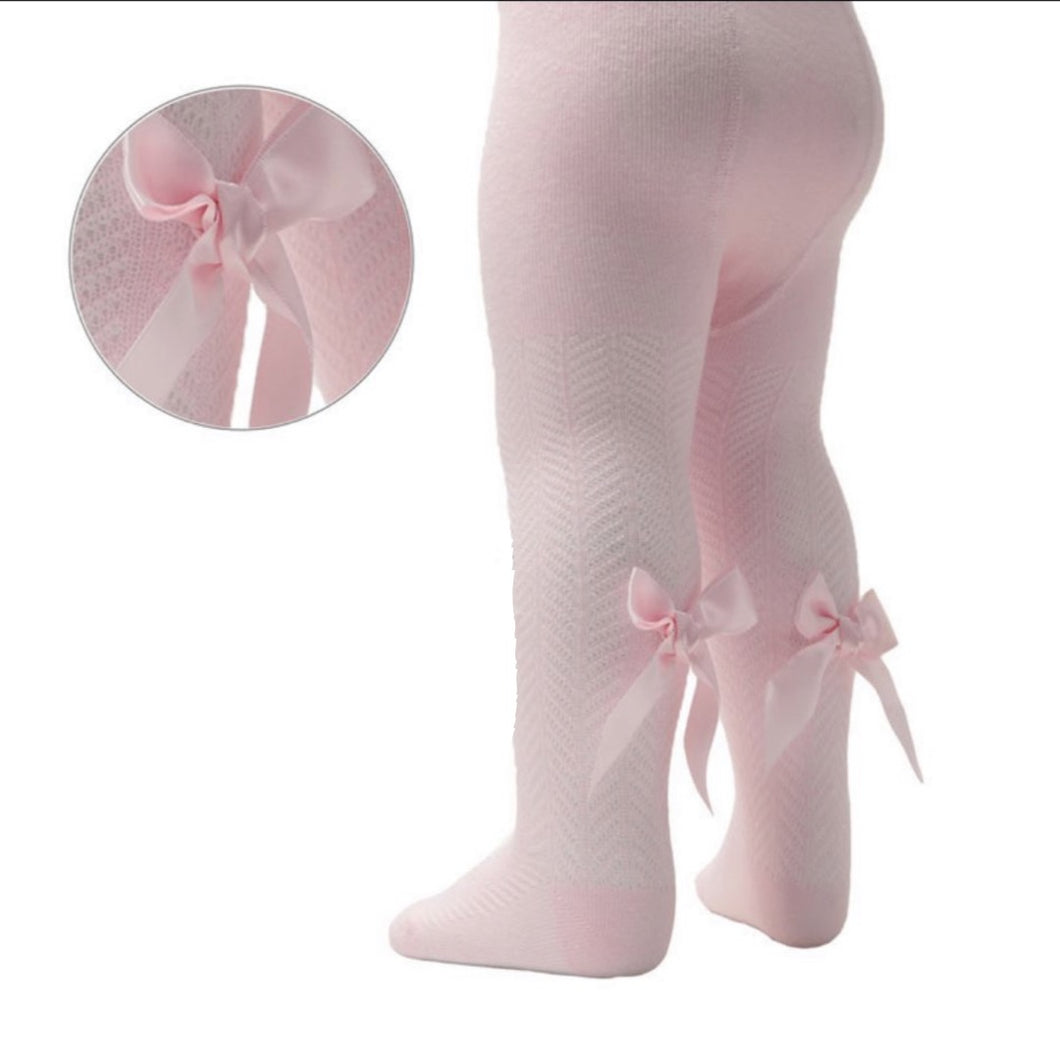 Pink bow tights