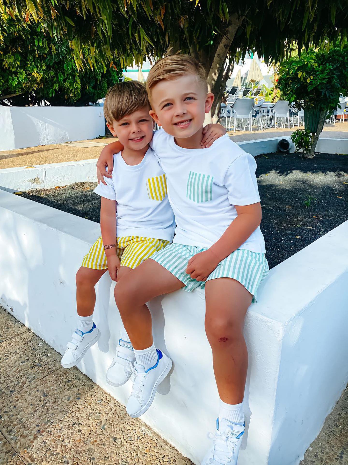 Candy stripe short set