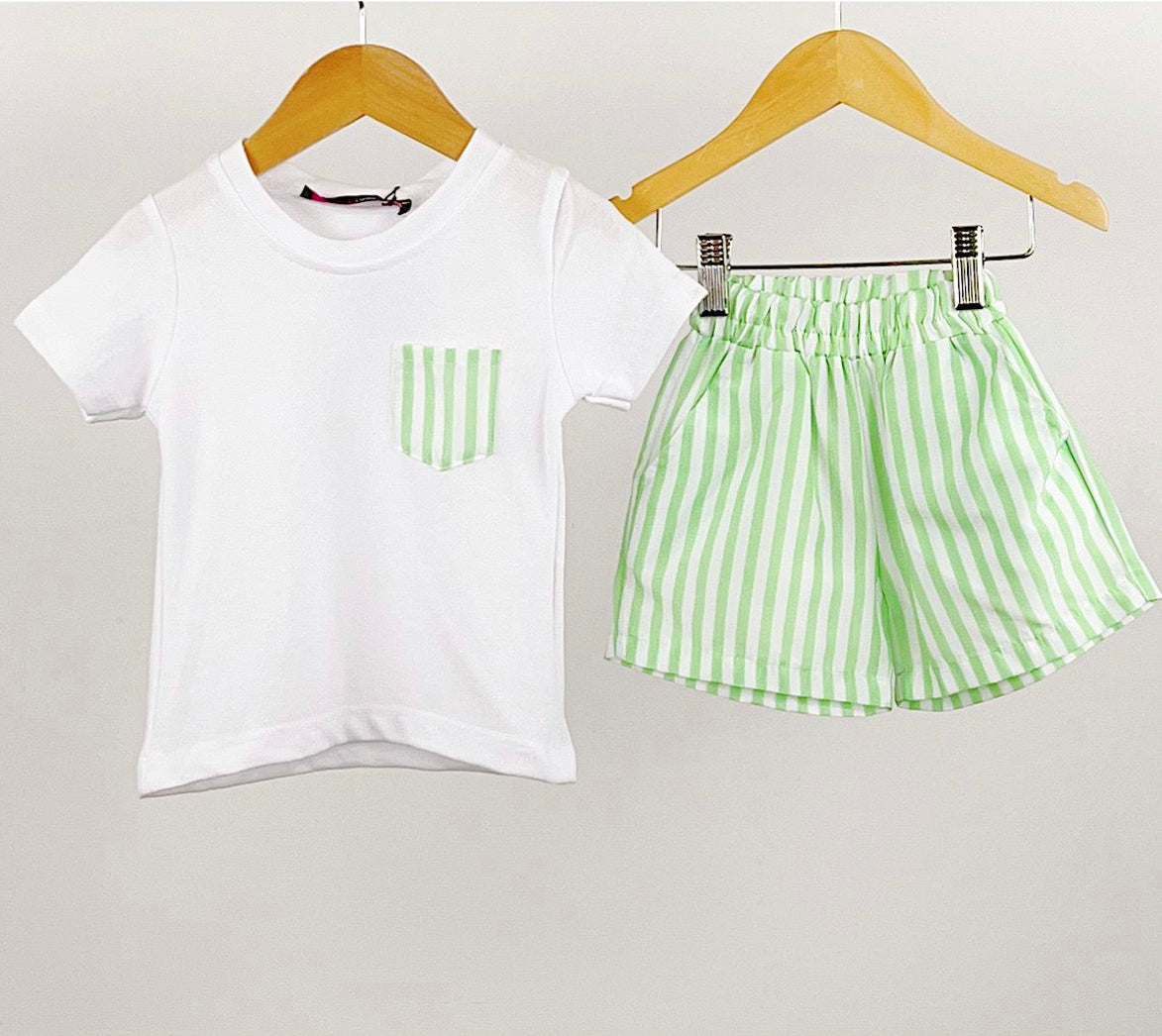 Candy stripe short set