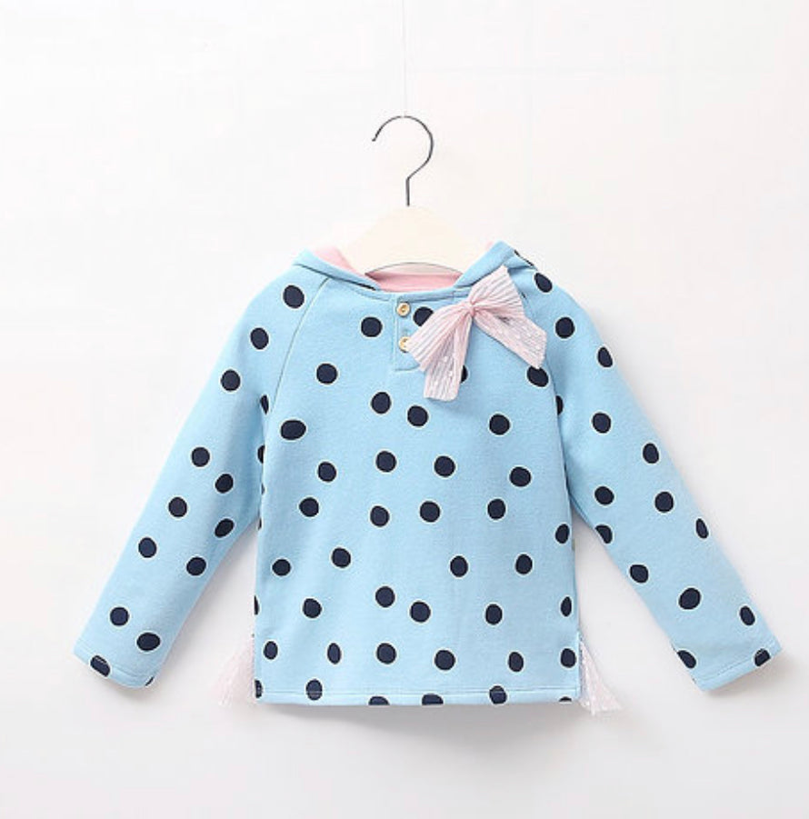 Polka dot jumper with bow design