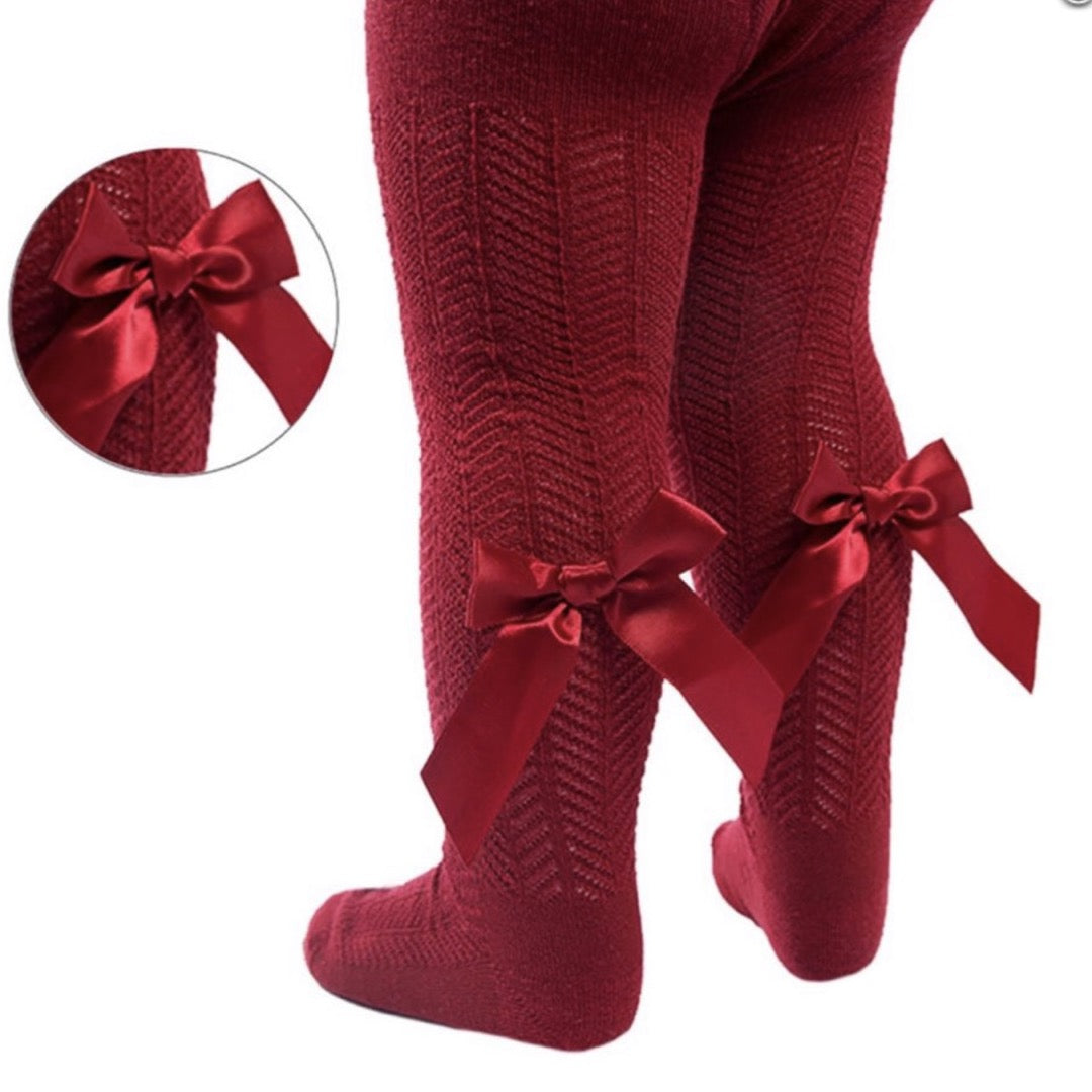 Red bow tights