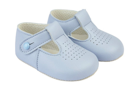 Soft soled blue shoes