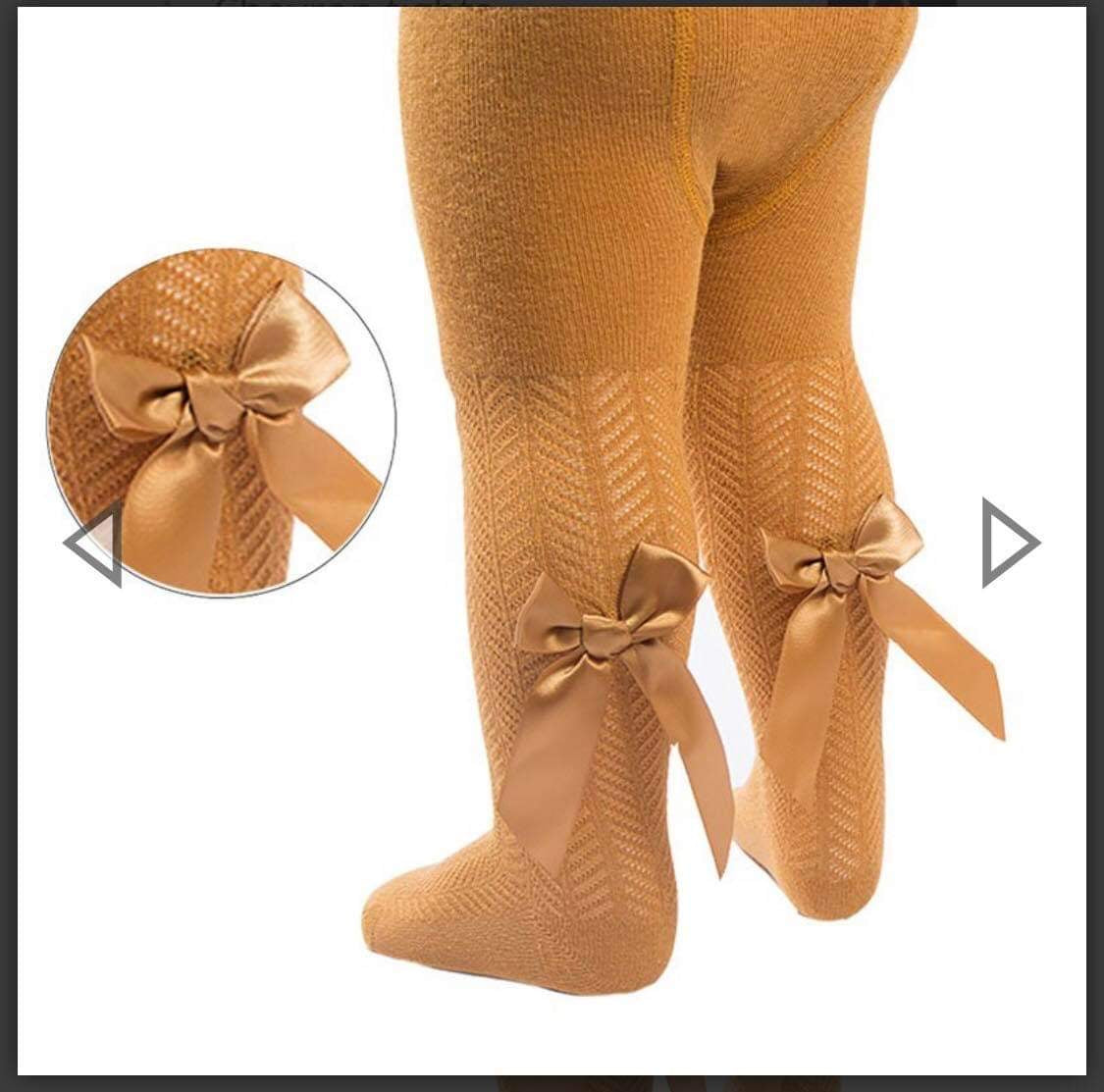 Mustard bow tights