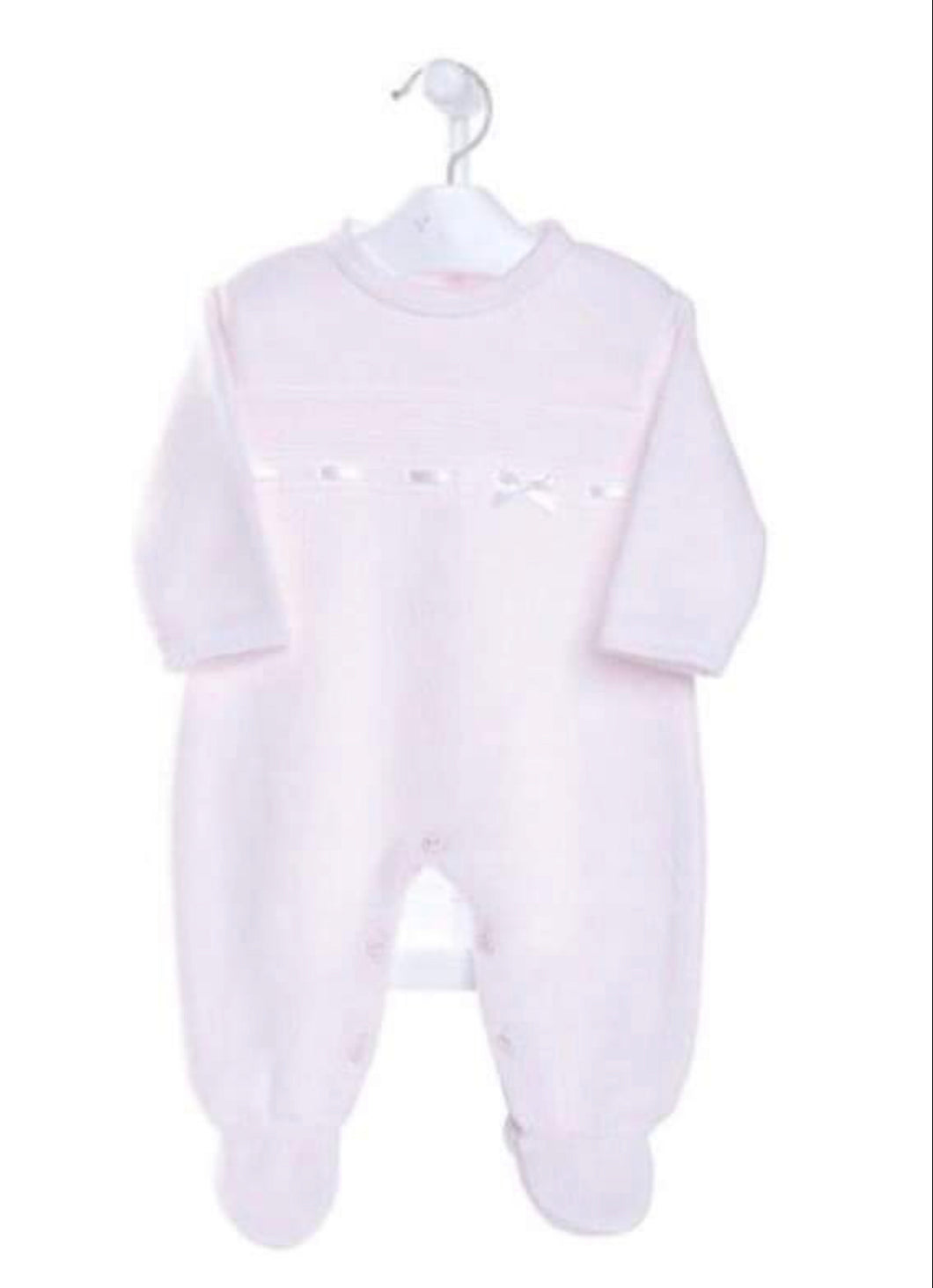 Pink knitted ribbon detail rompero